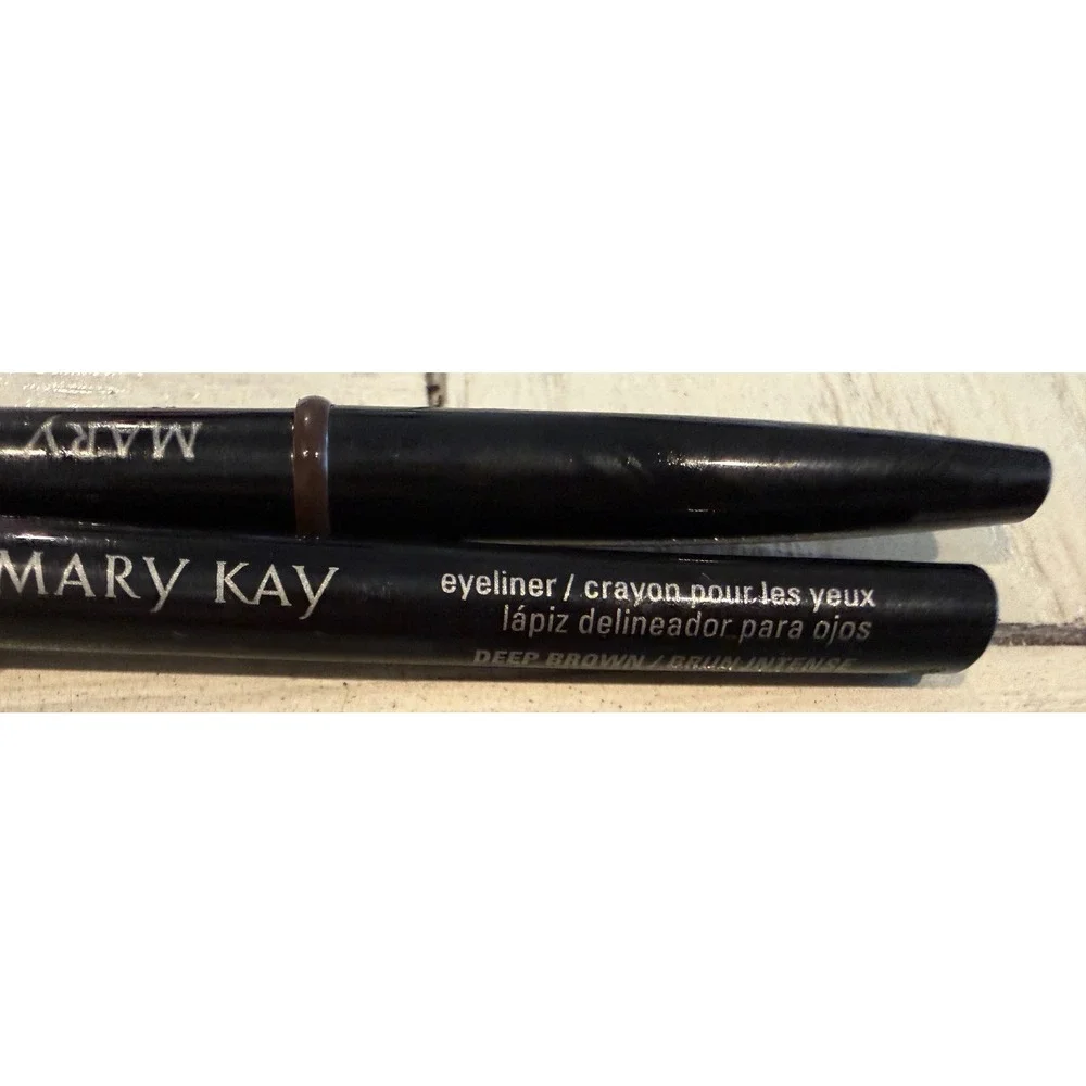 Mary Kay Eyeliner Deep Brown Brun Intense Retractable Pencil Set of 2 NO‎ BOX